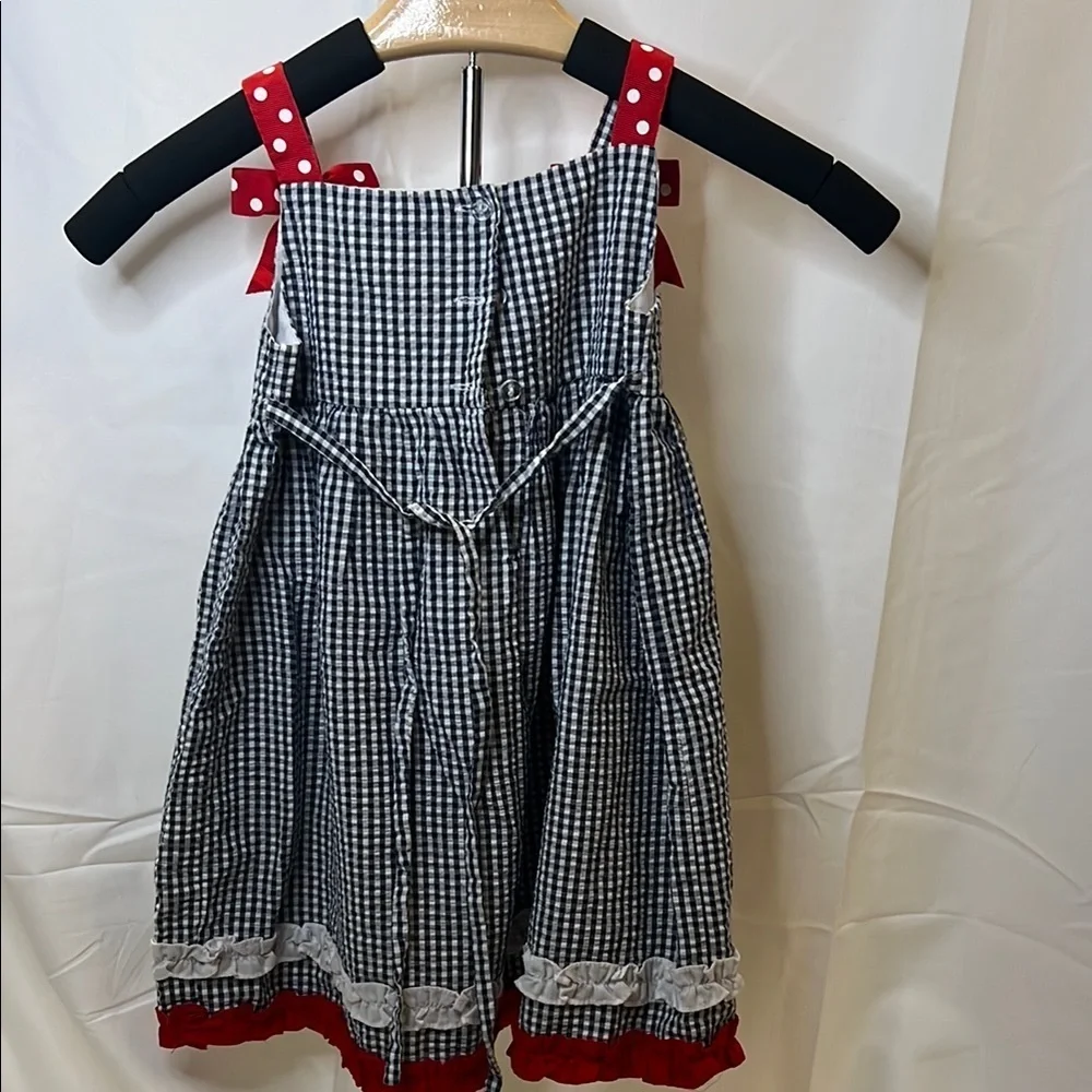 Rare Editions Black and White Gingham Dress with Red Accents